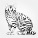 Realistic Bengal Cat Striped Coloring Pages 3