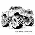 Hojas para colorear de Bigfoot Monster Truck realista 3