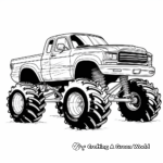 Hojas para colorear de Bigfoot Monster Truck realista 4