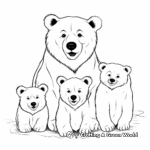 Realistic Black Bear Family Coloring Pages 2