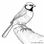 Realistic Black Capped Chickadee Coloring Sheets 4