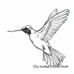 Realistic Black-Chinned Hummingbird Coloring Pages 1