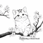 Realistic British Shorthair and Cherry Blossom Coloring Pages 4