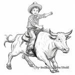 Realistic Bucking Bull Coloring Pages 1