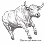 Realistic Bucking Bull Coloring Pages 2