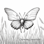 Realistic Butterfly in Meadow Coloring Pages 1