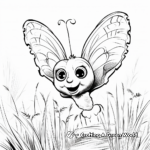 Realistic Butterfly in Meadow Coloring Pages 3