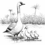 Realistic Canada Geese Coloring Pages 2