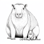 Realistic Capybara Coloring Pages 1