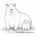 Realistic Capybara Coloring Pages 2