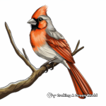Realistic Cardinal Coloring Pages for Birdwatchers 1