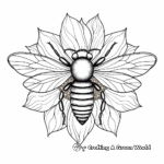 Realistic Carpenter Bee and Sunflower Coloring Sheets 3
