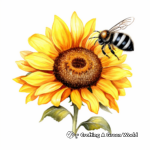 Realistic Carpenter Bee and Sunflower Coloring Sheets 4