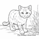 Realistic Cat Hunting Mouse Coloring Pages 2