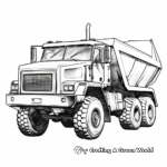 Realistic Construction Dump Truck Coloring Sheets 1