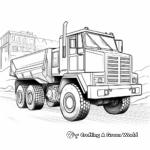 Realistic Construction Dump Truck Coloring Sheets 2