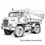 Realistic Construction Dump Truck Coloring Sheets 3