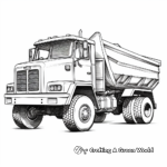 Realistic Construction Dump Truck Coloring Sheets 4