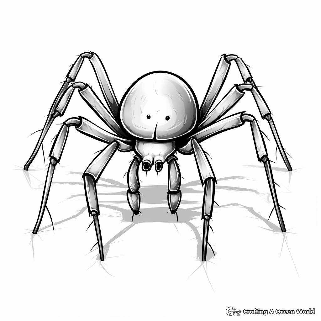 Realistic Creepy Spider October Coloring Pages 1