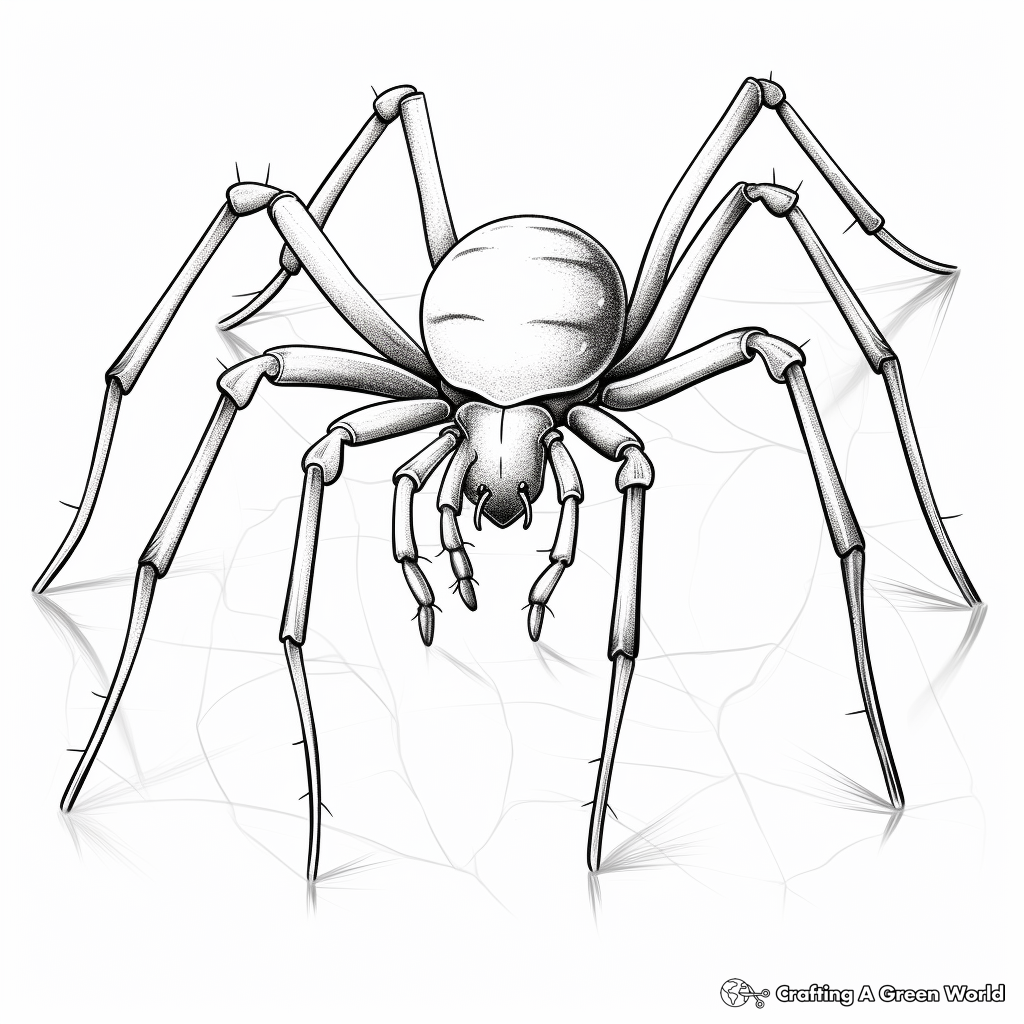Realistic Creepy Spider October Coloring Pages 2