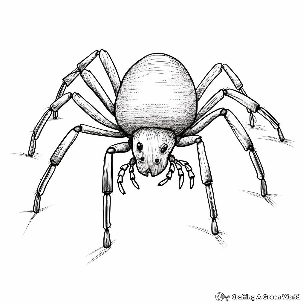 Realistic Creepy Spider October Coloring Pages 3
