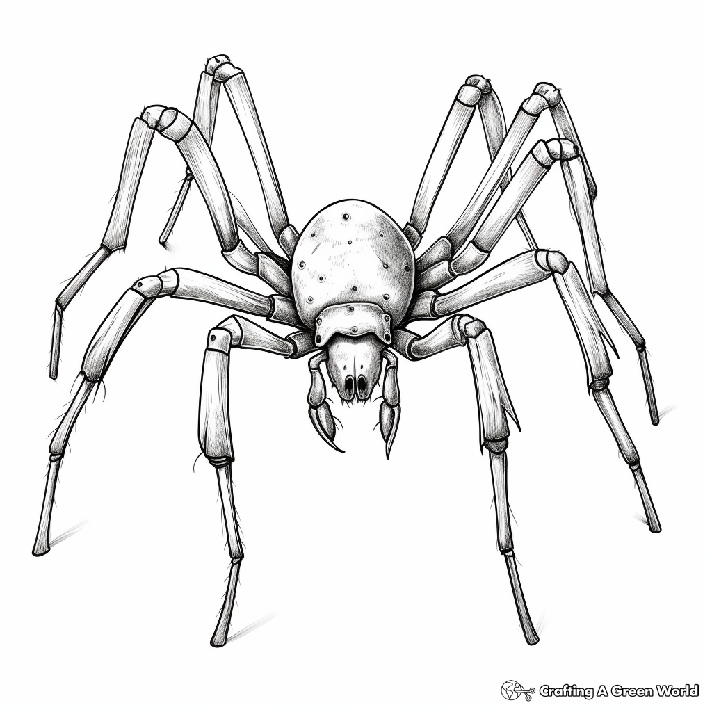 Realistic Creepy Spider October Coloring Pages 4