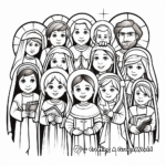 Realistic Depictions of Saintly Figures Coloring Pages 2
