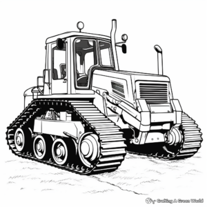 Realistic Digger Bulldozer Coloring Pages 2
