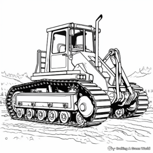 Realistic Digger Bulldozer Coloring Pages 3