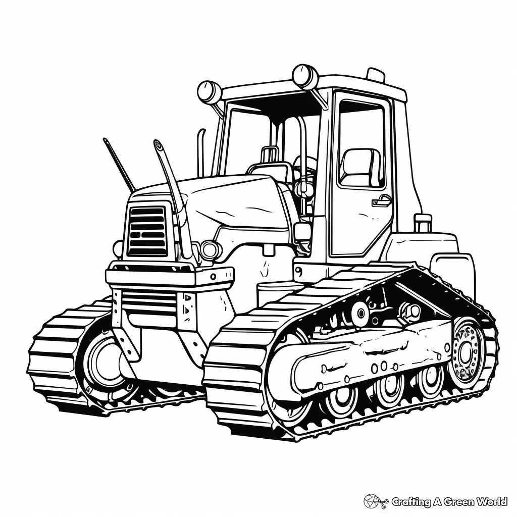 Realistic Digger Bulldozer Coloring Pages 4