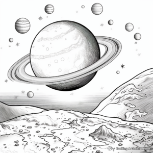 Realistic Earth and Moon Coloring Pages 3