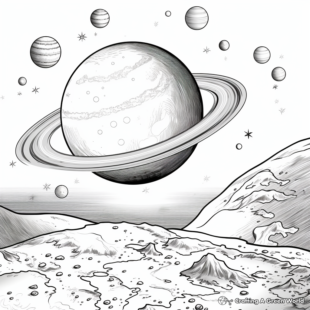 Realistic Earth and Moon Coloring Pages 3