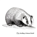 Realistic European Badger Coloring Pages 2