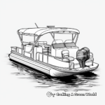 Realistic Fishing Pontoon Boat Coloring Sheets 1