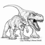 Realistic Giganotosaurus vs T Rex Coloring Pages 1