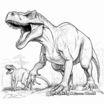 Realistic Giganotosaurus vs T Rex Coloring Pages 2