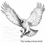 Realistic Golden Eagle in Flight Coloring Sheets 3