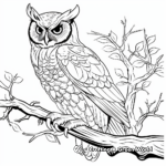 Realistic Great Horned Owl Hunting Coloring Pages 4