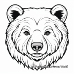 Realistic Grizzly Bear Face Coloring Sheets 2