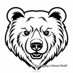Realistic Grizzly Bear Face Coloring Sheets 4