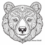 Realistic Grizzly Bear Head Coloring Pages 1