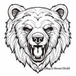 Realistic Grizzly Bear Head Coloring Pages 3