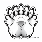 Realistic Grizzly Bear Paw Coloring Pages 1
