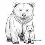 Realistic Grizzly Mama Bear Coloring Sheets 2