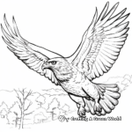 Realistic Hawk Hunting Prey Coloring Sheets 2