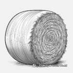 Realistic Hay Roll Coloring Pages 1