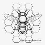 Realistic Honeycomb and Bee Coloring Pages 2