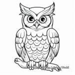 Realistic Horned Owl Coloring Pages 1