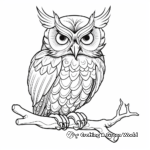Realistic Horned Owl Coloring Pages 2