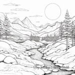 Realistic Icy Landscapes Coloring Sheets 1